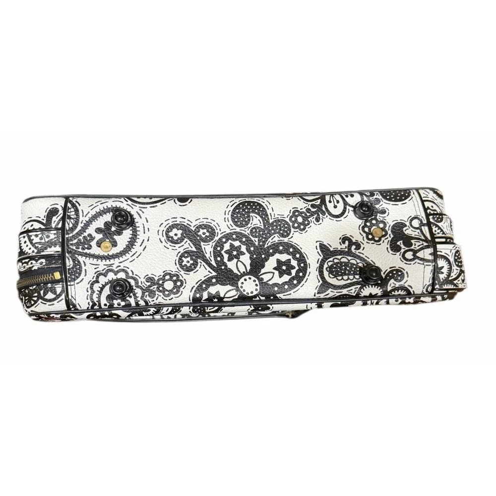 Vintage A.D. Sutton & Sons Flower Power Suitcase Black White 1960s 1970s Mod